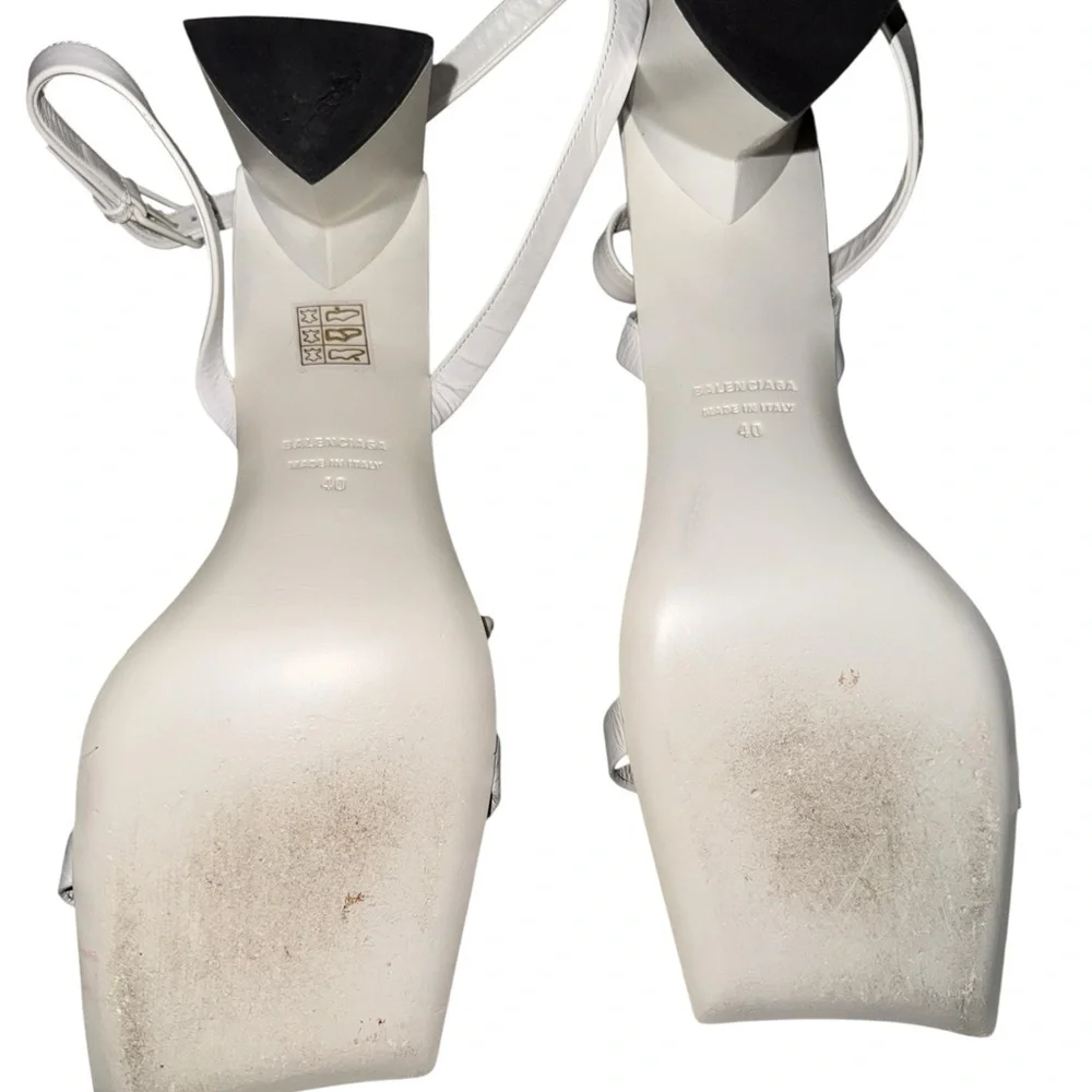Balenciaga White Ankle Strap Heels - Picture 11 of 16